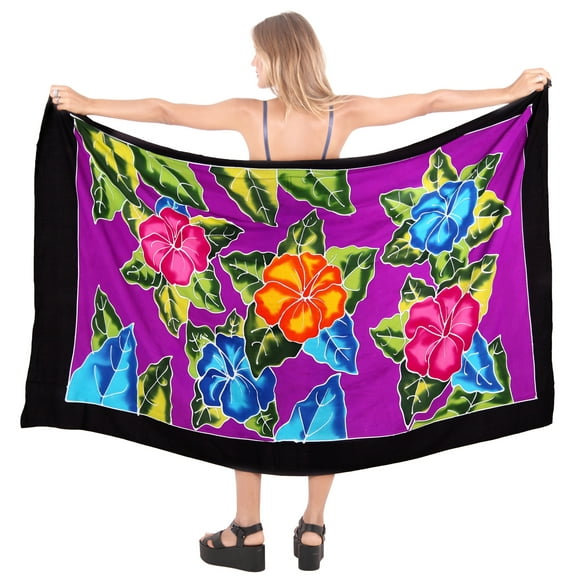 HAPPY BAY Women's Beachwear Summer Beach Wrap Bikini Wraps Sarong Coverups Swimwear Swim Cover up Skirt Bathing suit Swimsuit Pareo for Women One Size Sable, Flower