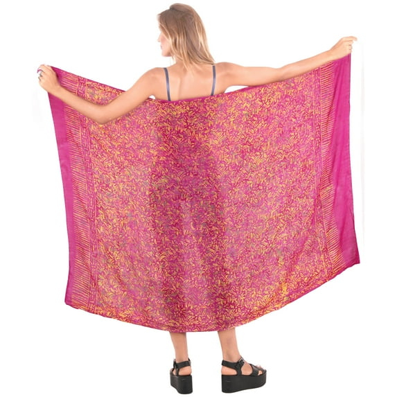 HAPPY BAY Women's Beachwear Summer Beach Wrap Bikini Wraps Sarong Coverups Swimwear Swim Cover up Skirt Bathing suit Swimsuit Pareo for Women One Size Taffy, Leaves