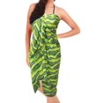 thumbnail image 1 of HAPPY BAY Women's Beachwear Summer Beach Wrap Bikini Wraps Sarong Skirt Bathing suit Swim Cover ups for Swimwear Coverups Women One Size Shamrock Green, Stripes, 1 of 2