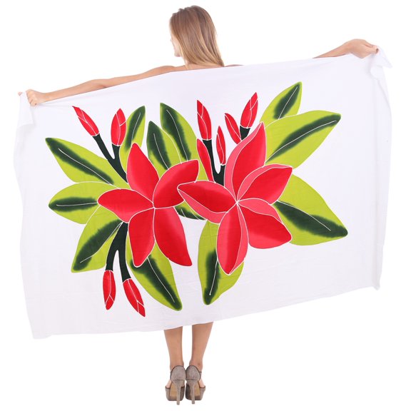 HAPPY BAY Women's Beachwear Summer Beach Wrap Bikini Wraps Sarong Skirt Swimsuit Swimwear Coverups Bathing Suit Swim Cover ups for Women One Size Crimson, Tropical
