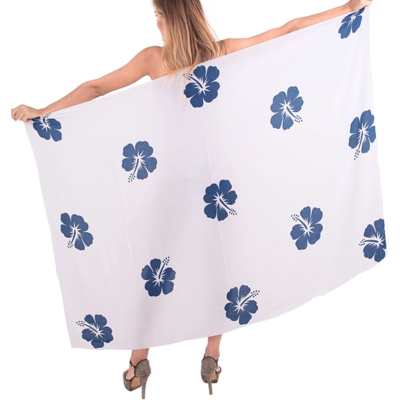 HAPPY BAY Women's Beachwear Summer Beach Wrap Bikini Wraps Sarong Skirt Swimsuit Swimwear Coverups Bathing Suit Swim Cover ups for Womens One Size White, Floral
