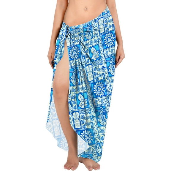 HAPPY BAY Women's Beachwear Summer Beach Wrap Bikini Wraps Sarong Skirt Swimsuit Swimwear Coverups Swim Cover ups for Womens One Size Sapphire, Aztec