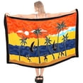 thumbnail image 1 of HAPPY BAY Women's Beachwear Summer Beach Wrap Bikini Wraps Sarong Swimwear Swim Cover up Skirt Bathing suit Pareo Coverups for Women One Size Apricot, Palm Tree, 1 of 3