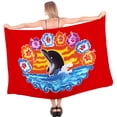 thumbnail image 1 of HAPPY BAY Women's Beachwear Summer Beach Wrap Bikini Wraps Sarong Swimwear Swim Cover up Skirt Bathing suit Pareo Coverups for Women One Size Dolphin Floral, Red, 1 of 3