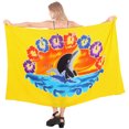 thumbnail image 1 of HAPPY BAY Women's Beachwear Summer Beach Wrap Bikini Wraps Sarong Swimwear Swim Cover up Skirt Bathing suit Pareo Coverups for Women One Size Yellow, Dolphin Floral, 1 of 3