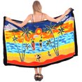 thumbnail image 1 of HAPPY BAY Women's Beachwear Summer Beach Wrap Bikini Wraps Sarong Swimwear Swim Cover up Skirt Bathing suit Swimsuit Pareo Coverups for Women One Size Blue, Palm Tree, 1 of 5