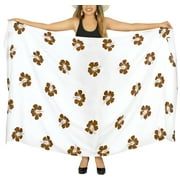 HAPPY BAY Women's Beachwear Summer Beach Wrap Bikini Wraps Sarong Swimwear Swim Cover up Skirt Bathing suit Swimsuit Pareo Coverups for Women One Size Brown, Floral