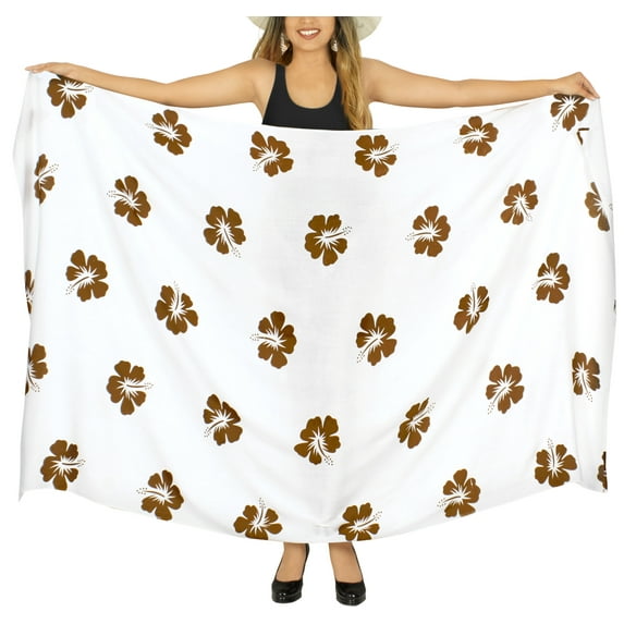 HAPPY BAY Women's Beachwear Summer Beach Wrap Bikini Wraps Sarong Swimwear Swim Cover up Skirt Bathing suit Swimsuit Pareo Coverups for Women One Size Brown, Floral