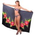 thumbnail image 1 of HAPPY BAY Women's Beachwear Summer Beach Wrap Bikini Wraps Swim Cover up Skirt Bathing suit Swimwear Swimsuit Sarong Coverups for Women One Size Black, Hibiscus, 1 of 5