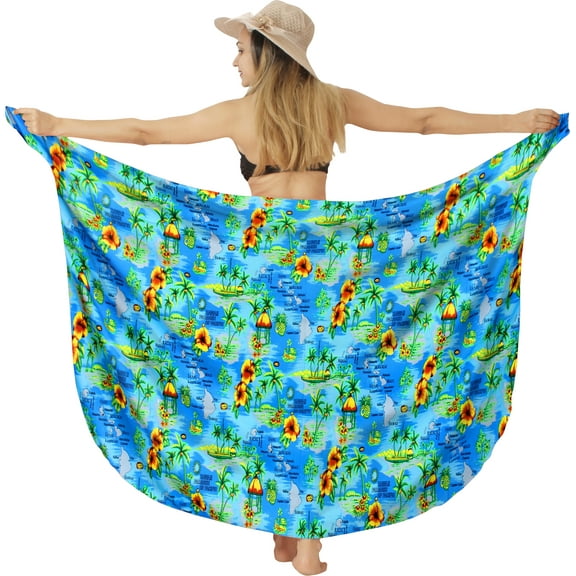 HAPPY BAY Women's Beachwear Summer Beach Wrap Bikini Wraps Swimwear Swim Cover up Skirt Swimsuit Sarong Coverups for Women One Size Electric_AD232