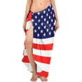 thumbnail image 1 of HAPPY BAY Women's Beachwear Summer Bikini Wraps Beach Wrap 4th of July Sarong Swimwear Swim Cover Up Skirt Bathing suit Pareo Coverups for Women One Size Red, Stars and Stripes, 1 of 4