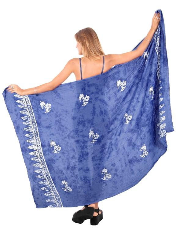 Women's Beachwear Summer Bikini Wraps Beach Wrap Coverups Sarong Skirt Bathing suit Swim Cover up Swimwear Coverups for Women One Size Lapis, Palm Tree