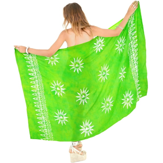HAPPY BAY Women's Beachwear Summer Bikini Wraps Beach Wrap Coverups Sarong Skirt Bathing suit Swim Cover up Swimwear Swimsuit Coverups for Women One Size Sun, Green