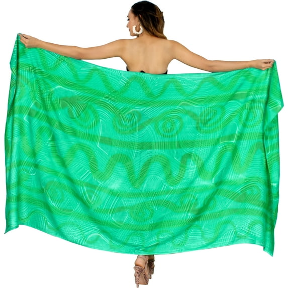 HAPPY BAY Women's Beachwear Summer Bikini Wraps Beach Wrap Coverups Sarong Skirt Bathing suit Swimsuit Swimwear Swim Cover up for Women One Size Fern, Stripes