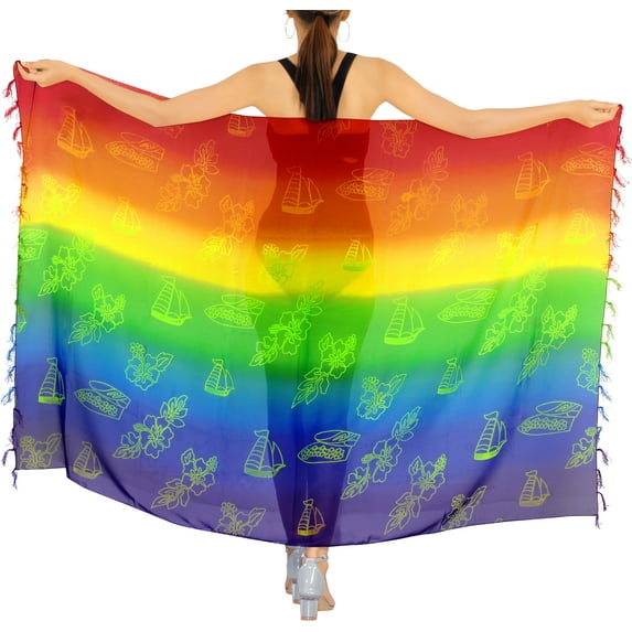 HAPPY BAY Women's Beachwear Summer Bikini Wraps Beach Wrap Coverups Sarong Skirt Swim Cover up Swimwear Coverups for Women One Size Colorful, Floral