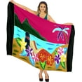 thumbnail image 1 of HAPPY BAY Women's Beachwear Summer Bikini Wraps Beach Wrap Sarong Coverups Skirt Bathing suit Swim Cover up Swimwear Swimsuit Coverups for Women One Size Coal, Flower, 1 of 5