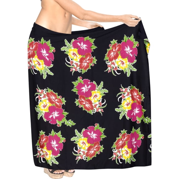 HAPPY BAY Women's Beachwear Summer Bikini Wraps Beach Wrap Sarong Coverups Skirt Swim Cover up Swimwear Coverups for Women One Size Plus Fuscia, Floral