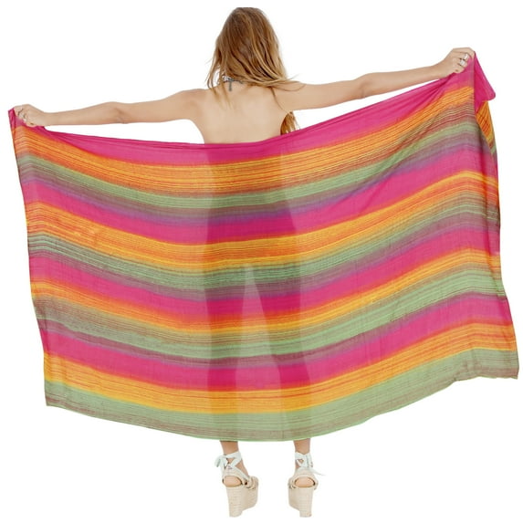 HAPPY BAY Women's Beachwear Summer Bikini Wraps Beach Wrap Sarong Coverups Skirt Swimsuit Swimwear Bathing Suit Swim Cover ups for Womens One Size Pear, Stripes