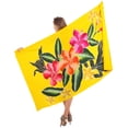 thumbnail image 1 of HAPPY BAY Women's Beachwear Summer Bikini Wraps Beach Wrap Sarong Coverups Skirt Swimsuit Swimwear Bathing Suit Swim Cover ups for Womens One Size Yellow, Hibiscus, 1 of 5
