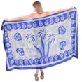 thumbnail image 1 of HAPPY BAY Women's Beachwear Summer Bikini Wraps Beach Wrap Sarong Coverups Swimwear Swim Cover up Skirt Bathing suit Pareo for Women One Size Cobalt, Palm Tree, 1 of 3
