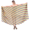 thumbnail image 1 of HAPPY BAY Women's Beachwear Summer Bikini Wraps Beach Wrap Sarong Coverups Swimwear Swim Cover up Skirt Bathing suit Swimsuit Pareo for Women One Size Beige, Stripes, 1 of 3