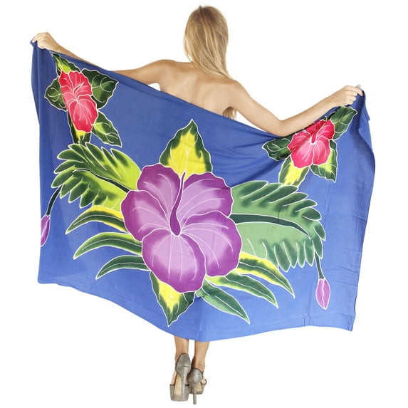 HAPPY BAY Women's Beachwear Summer Bikini Wraps Beach Wrap Sarong Coverups Swimwear Swim Cover up Skirt Bathing suit Swimsuit Pareo for Women One Size Royal, Floral
