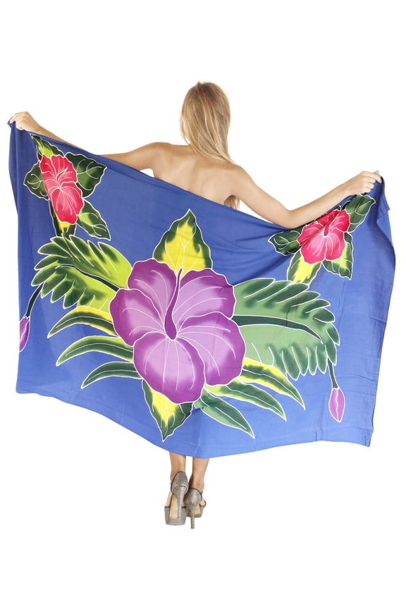 Women's Beachwear Summer Bikini Wraps Beach Wrap Sarong Coverups Swimwear Swim Cover up Skirt Bathing suit Swimsuit Pareo for Women One Size Royal, Floral