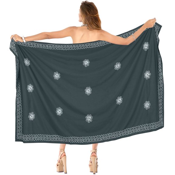 HAPPY BAY Women's Beachwear Summer Bikini Wraps Beach Wrap Sarong Coverups Swimwear Swim Cover up Skirt Swimsuit Pareo for Women One Size Grey_N601
