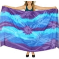 thumbnail image 1 of HAPPY BAY Women's Beachwear Summer Bikini Wraps Beach Wrap Sarong Skirt Swimsuit Swimwear Coverups Bathing Suit Swim Cover ups for Womens One Size Violet, Tie Dye, 1 of 5