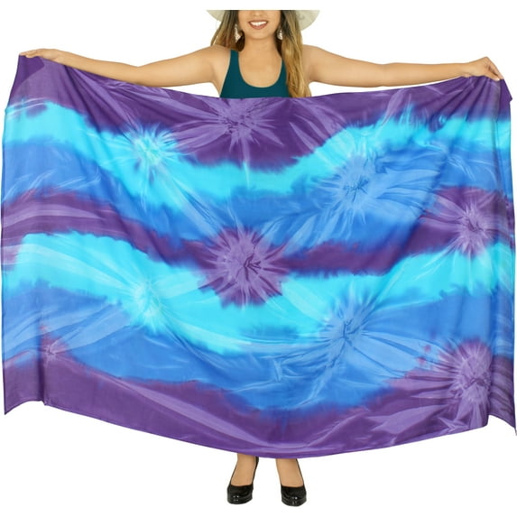 HAPPY BAY Women's Beachwear Summer Bikini Wraps Beach Wrap Sarong Skirt Swimsuit Swimwear Coverups Bathing Suit Swim Cover ups for Womens One Size Violet, Tie Dye