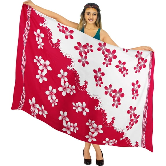 HAPPY BAY Women's Beachwear Summer Bikini Wraps Beach Wrap Sarong Skirt Swimsuit Swimwear Coverups Swim Cover ups for Women One Size White, Leaves