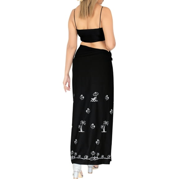 HAPPY BAY Women's Beachwear Summer Bikini Wraps Beach Wrap Sarong Swimwear Swim Cover up Skirt Bathing suit Swimsuit Pareo Coverups for Women One Size Midnight, Beach