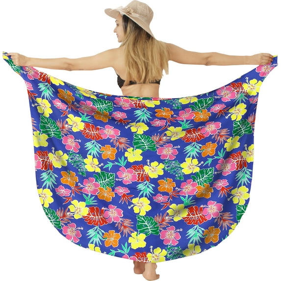 HAPPY BAY Women's Beachwear Summer Bikini Wraps Beach Wrap Swim Cover up Swimwear Skirt Bathing suit Swimsuit Sarong Coverups for Women One Size Lapis, Tropical