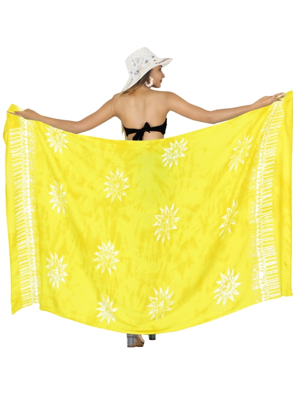 Women's Beachwear Summer Bikini Wraps Beach Wrap Swimwear Coverups Sarong Swim Cover up Skirt Bathing suit Swimsuit Pareo for Women One Size Gold, Sun