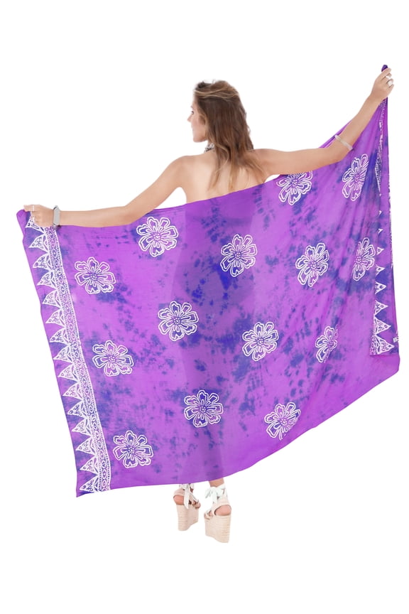 Women's Beachwear Summer Bikini Wraps Beach Wrap Swimwear Coverups Sarong Swim Cover up Skirt Bathing suit Swimsuit Pareo for Women One Size Purple, Floral