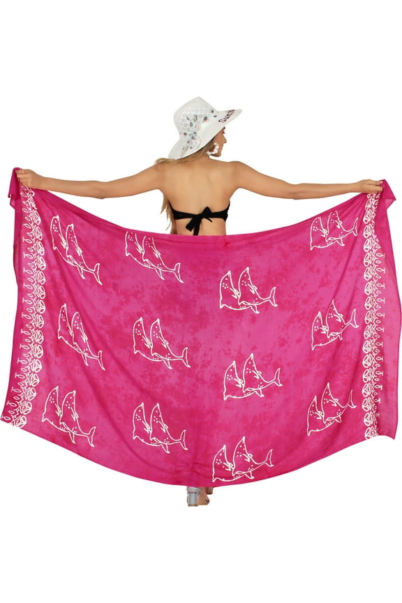 Women's Beachwear Summer Bikini Wraps Beach Wrap Swimwear Sarong Swim Cover up Skirt Swimsuit Pareo Coverups for Women One Size Pink, Dolphin