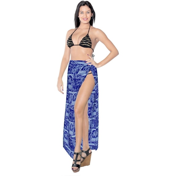 HAPPY BAY Women's Beachwear Summer Bikini Wraps Beach Wrap Swimwear Sarong Swim Cover up Skirt Pareo Coverups for Women One Size Berry, Hawaiian