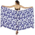 thumbnail image 1 of HAPPY BAY Women's Beachwear Summer Bikini Wraps Beach Wrap Swimwear Swim Cover up Skirt Bathing suit Swimsuit Sarong Coverups for Women One Size Blue, Hibiscus, 1 of 5