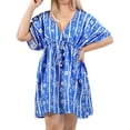 thumbnail image 1 of HAPPY BAY Women's Beachwear Summer Mini Tropical Dress Swimsuit Coverups V Neck Tops Swim Beach Cover ups for Swimwear Women XL-XXL Lapis, Hibiscus, 1 of 5