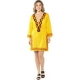 thumbnail image 1 of HAPPY BAY Women's Beachwear Summer Short Beach Dress Bikini Swimsuit Cover ups M-L Yellow, Solid, 1 of 5