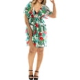 thumbnail image 1 of HAPPY BAY Women's Beachwear Summer Swim Beach Cover ups for Swimwear Bikini Sheer Chiffon Cover up Dress Bathing Suit Swimsuit Coverups for Women 2X-3X Tropical Floral, Green, 1 of 4