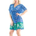 thumbnail image 1 of HAPPY BAY Women's Beachwear Summer Swim Beach Cover ups for Swimwear Women Swimsuit Coverups for Women Short Robe Dress XL-XXL Blue, Floral, 1 of 6