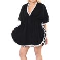 thumbnail image 1 of HAPPY BAY Women's Beachwear Summer Swim Beach Dress Cover ups for Swimwear Women Plus Size Swimsuit Coverups for Women Cover-up Mini Kimono L-XL Black, Solid, 1 of 5