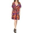 thumbnail image 1 of HAPPY BAY Women's Beachwear Summer Swim Beach Dress Cover ups for Swimwear Women Loose Front Tie Swimsuit Coverups for Women XL-XXL Red, Paisley, 1 of 4