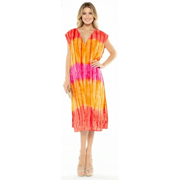 HAPPY BAY Women's Beachwear Summer Swim Beach Dress Cover ups for Swimwear Women Loose Hawaiian Swimsuit Coverups for Women L-XL Red_AC102
