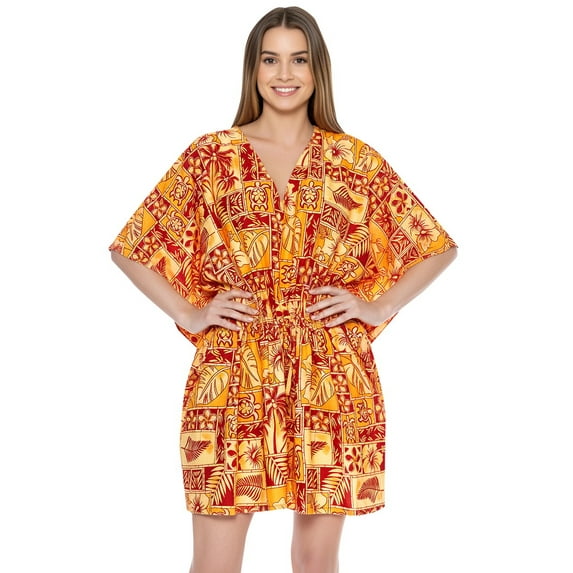 HAPPY BAY Women's Beachwear Summer Swim Beach Dress Cover ups for Swimwear Women Plus Size Cute Swimsuit Coverups for Women 3X-4X Red_AC903