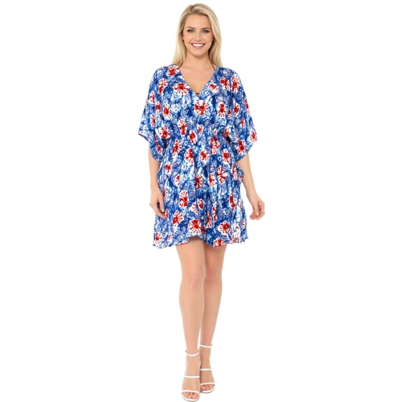 HAPPY BAY Women's Beachwear Summer Swim Beach Dress Cover ups for Swimwear Women Plus Size Fall Swimsuit Coverups for Women 1X-2X Dodger, Floral