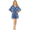 thumbnail image 1 of HAPPY BAY Women's Beachwear Summer Swim Beach Dress Cover ups for Swimwear Women Plus Size Fall Swimsuit Coverups for Women 1X-2X Lapis, Floral, 1 of 5
