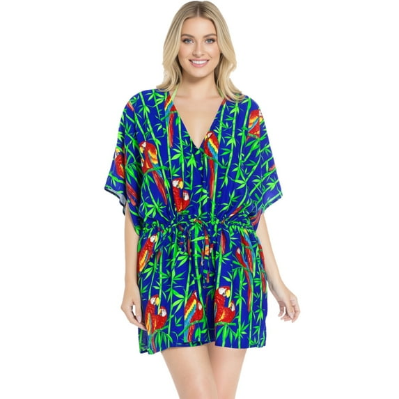 HAPPY BAY Women's Beachwear Summer Swim Beach Dress Cover ups for Swimwear Women Plus Size Wear Swimsuit Coverups for Women Cover-up 3X-4X Blue_AC915