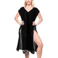 thumbnail image 1 of HAPPY BAY Women's Beachwear Summer Swim Beach Dress Cover ups for Swimwear Women Short Front Tie Swimsuit Coverups for Women M-L Black_AC115, 1 of 5